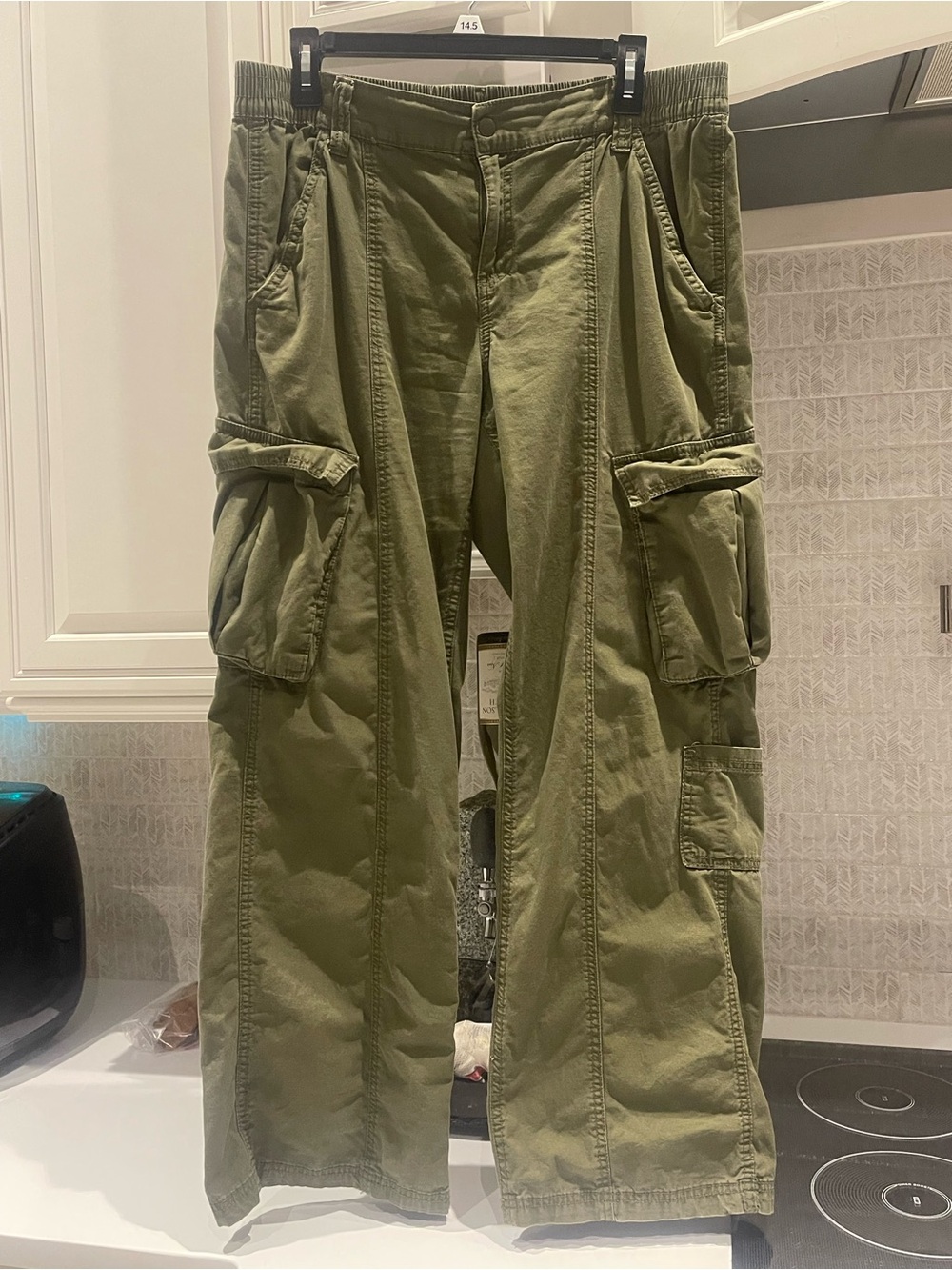 Women's Olive Cargo Pants - Relaxed Fit